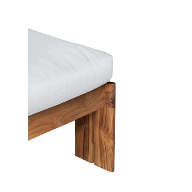 Wood Paradiso Outdoor Teak Chaise - Light Gray Fabric For Sale - Image 7 of 11