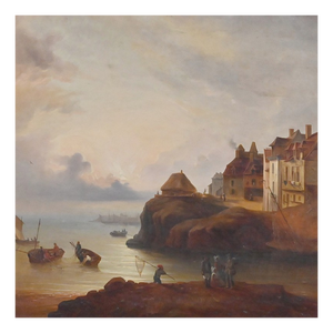 French School Artist, Light on the Port, 19th Century, Oil on Canvas