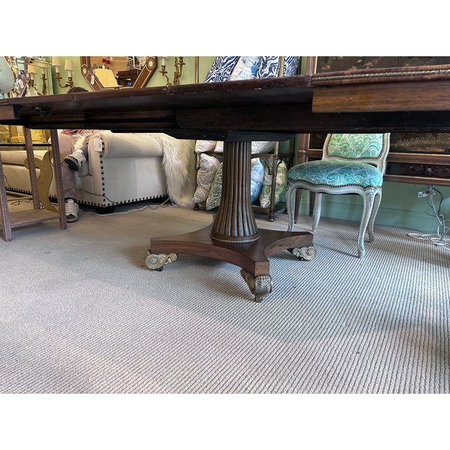 Octagonal Rosewood Dining Table With Gilt and Leaves For Sale - Image 9 of 11