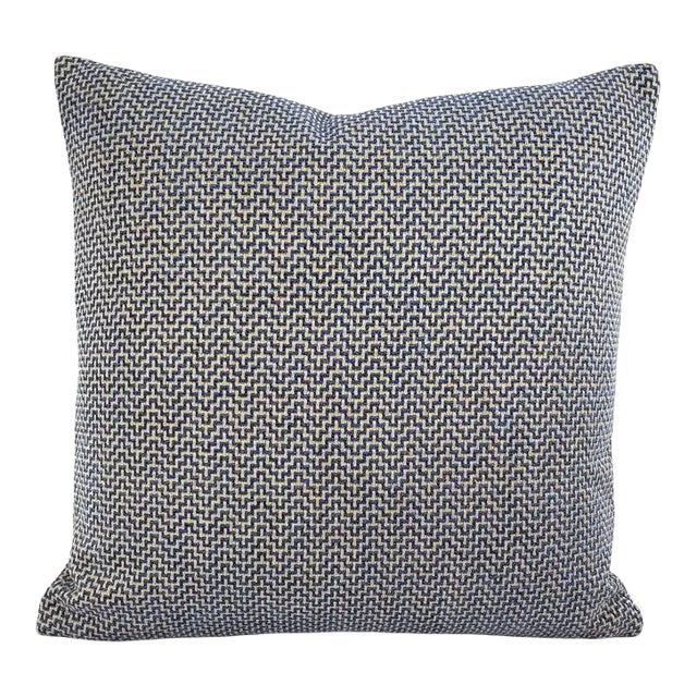 F. Schumacher Orwell in Lapis Pillow Cover For Sale