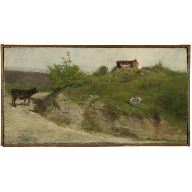 Eugenio Spreafico, Italian Landscape, 19th Century, Oil on Canvas For Sale - Image 5 of 5