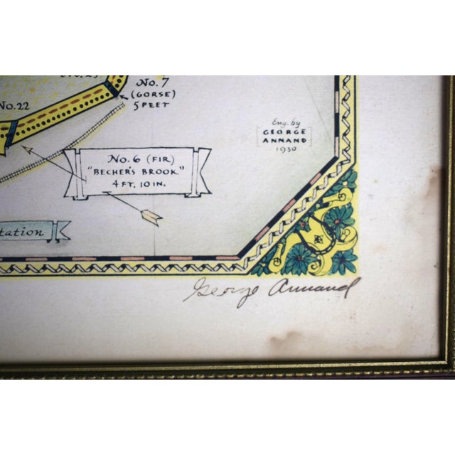 1930s Chart of the Aintree Race Course Hand-Coloured & Signed by the Artist George Annand For Sale - Image 4 of 6