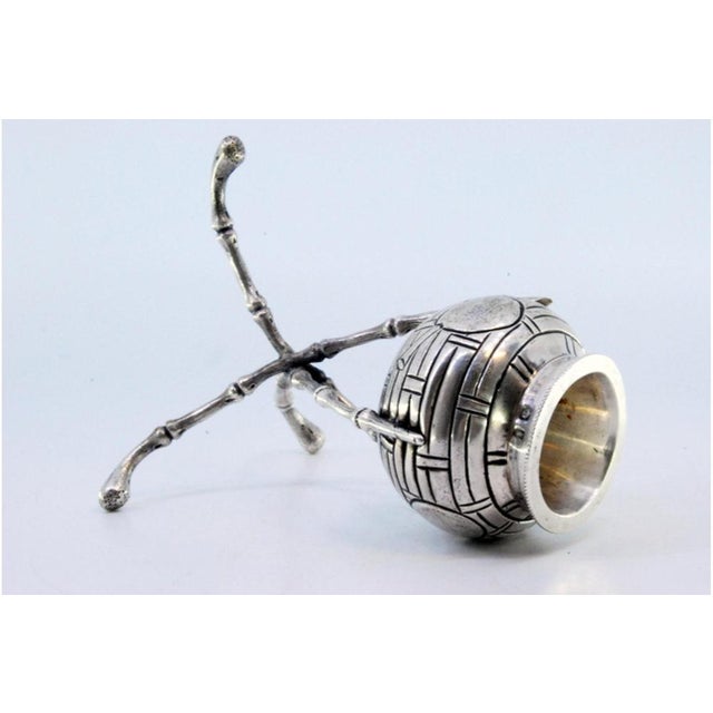 Silver Toothpick Holder with Pot For Sale - Image 4 of 9
