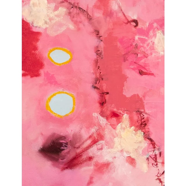 Contemporary "Play #14" — 30x30 Contemporary Abstract Oil Painting on Canvas (Pink) For Sale - Image 3 of 8
