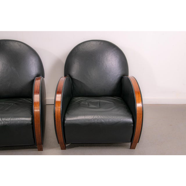 1970s Mid-Century Modern Leather Chairs, 1970, Set of 2 For Sale - Image 5 of 18