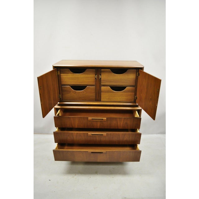 Mid Century Modern Walnut Tall Dresser Bedroom Cabinet By Rubins Fine Furniture Chairish