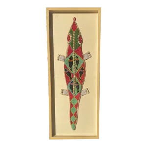 Beaded African Lizard Panel