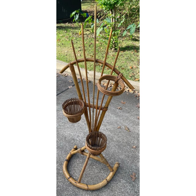 Vintage Bamboo Plant Stand For Sale - Image 10 of 10