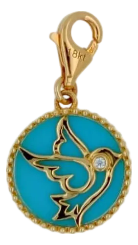 Diamond Flying Dove Bird Soaring Sky Peace Devotion Love Hope 18 Karat Yellow G