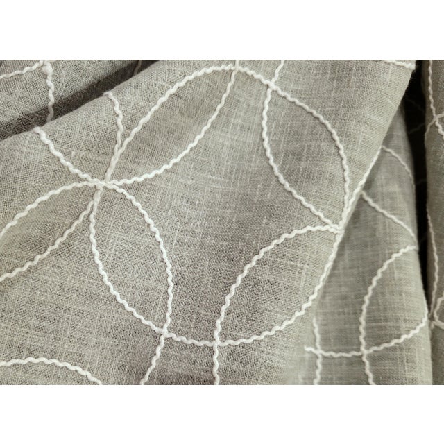 Blue Maxwell "Turning Wheel" Chickadee Embroidered Ringlet Cotton/Linen Blend Fabric- 5 Yards For Sale - Image 8 of 8