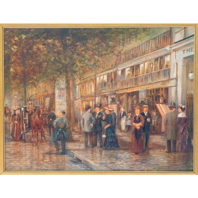 Victorian Late 20th Century Johannes Josephus (Jan) Hovener - Parisian Street Scene, Oil on Canvas For Sale - Image 3 of 5