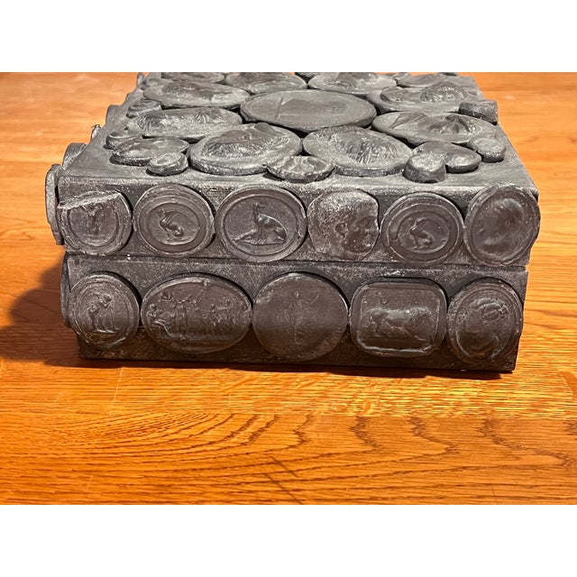 Faux Stone Italian Grand Tour Style Classical Intaglio Decorated Custom Table Box For Sale - Image 9 of 10