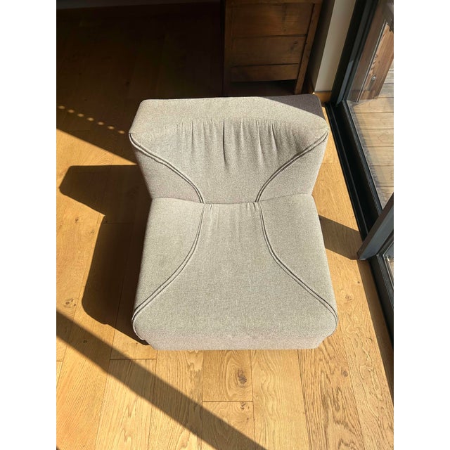 Vintage Modular Armchairs and Coffee Table in Beige and Brown Wool, Germany, 1970s, Set of 6 For Sale - Image 16 of 18