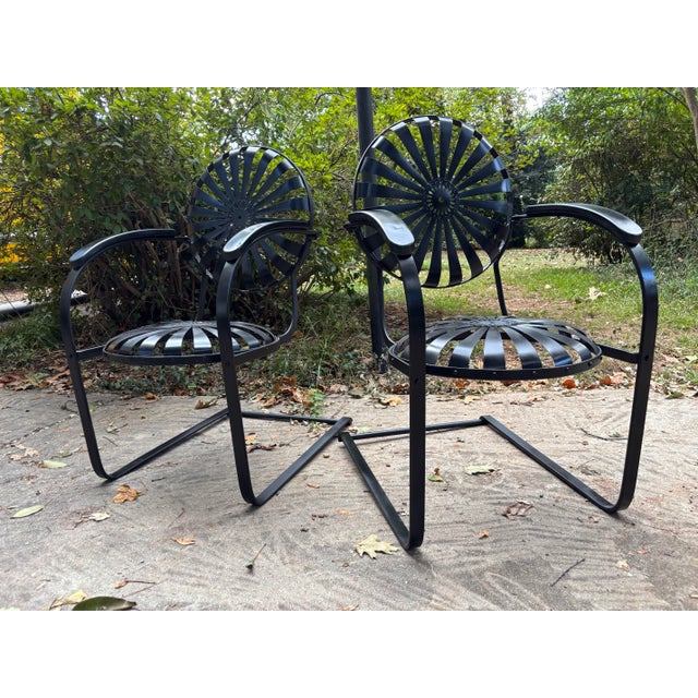 Art Deco Mid 20th Century Francois Carre Petite Cantilever Iron Rocking Chair, Attributed For Sale - Image 3 of 11