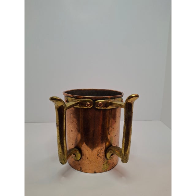 Metal Antique 19th C Eastern European Copper Netilat Yadayim Ritual Washing Cup - Judaica For Sale - Image 7 of 14