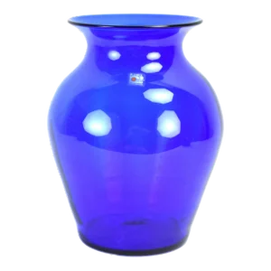 Late 20th Century Vintage Cobalt Blue Hand Blown Glass Blenko Flower Vase