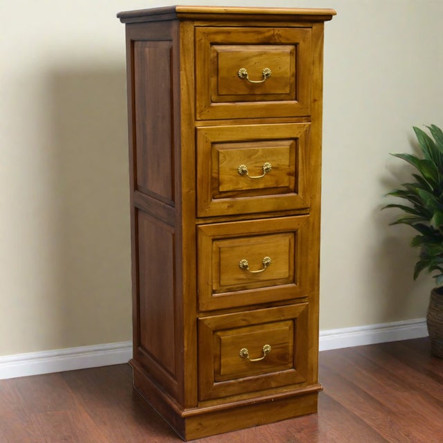 Legacy 4 Drawer File Cabinet - Light Brown Walnut For Sale - Image 9 of 10