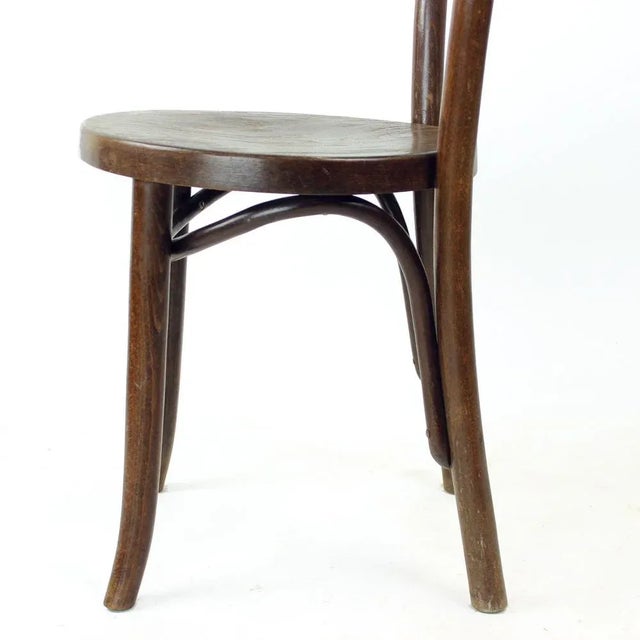 Wood Bentwood Bistro Chair attributed to Michael Thonet, Former Czechoslovakia, 1940s For Sale - Image 7 of 12