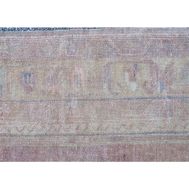 Textile Vintage Muted Oushak Rug From Turkey With Medallion in Lavender and Light Pink For Sale - Image 7 of 8