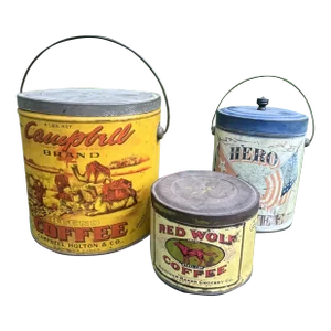 Early 20th Century Advertising Coffee Tins - Set of 3