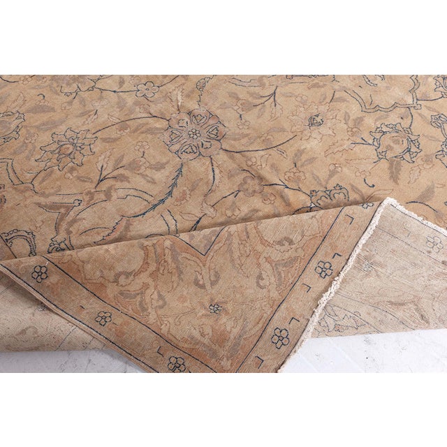 Antique Persian Tabriz Handmade Wool Rug For Sale - Image 4 of 9