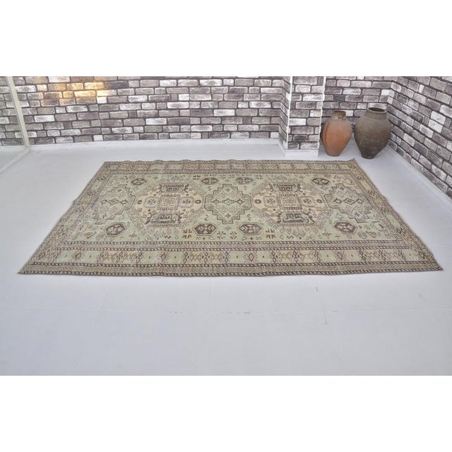 Boho Chic Oushak Wool Oriental Handmade Rug For Sale - Image 3 of 11
