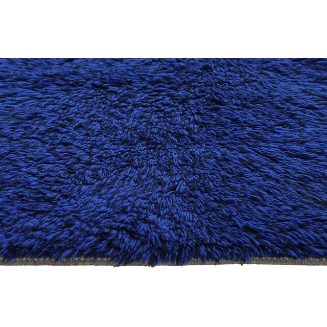 Vintage Blue Swedish Rya Rug, 02'02 X 03'09 For Sale - Image 4 of 10