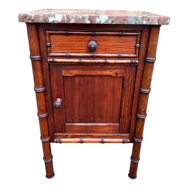 19th Century French Faux Bamboo Cabinet For Sale