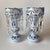 1950s Antique Moser Glass Lusters: Bohemian Glass, White Cut-to-Blue, Hand-Painted For Sale - Image 5 of 13