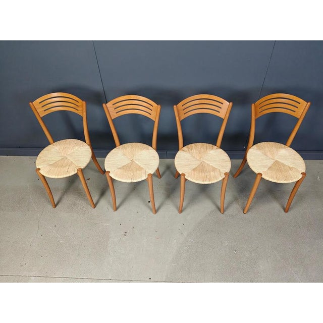 Vintage Italian Bistro and Papercord Dining Chairs, 1980s, Set of 4 For Sale - Image 12 of 13