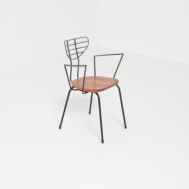 The Radar chair is often attributed to the Belgian designer Willy Van Der Meeren and dates from the 1950s. This mid-...