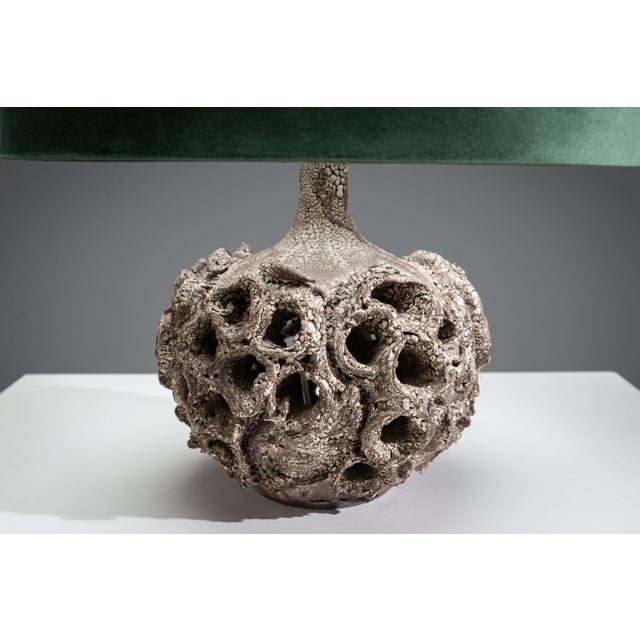 Brown Ceramic Table Lamp by Bodil Marie Nielsen, 1960s For Sale - Image 8 of 14