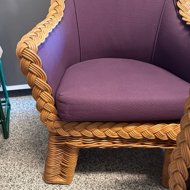 Wood Lacor ‘90s Vintage Wicker Dining Chairs For Sale - Image 7 of 12