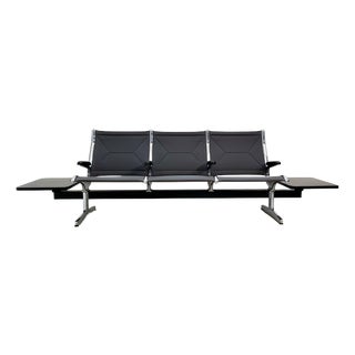 Tandem Sling Airport Seat Bench with Table by Charles & Ray Eames for Herman Miller, USA, 1960s For Sale