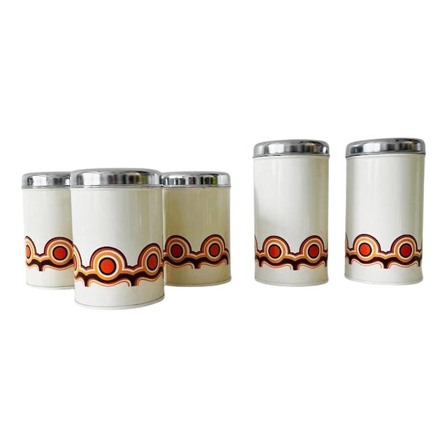 Vintage Bayon Tins from Brabantia, Set of 5 For Sale