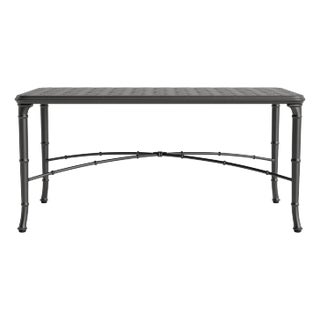 Brown Jordan Calcutta 24" x 42" Cast Top Coffee Table, Textured Pewter frame For Sale