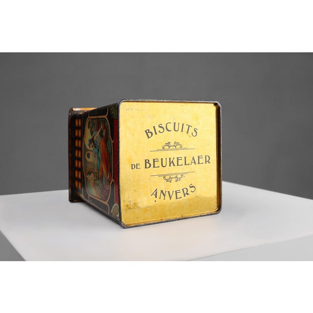 Antique Art Nouveau Tin Box by De Beuckerlaer, 1890s For Sale - Image 7 of 10