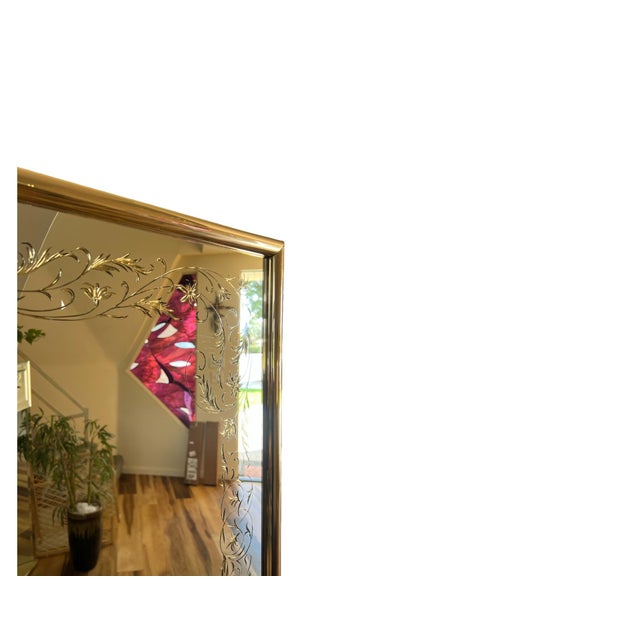 Vintage Postmodern 1980s Square Wall Mirror Gold Gilt Frame For Sale - Image 10 of 12