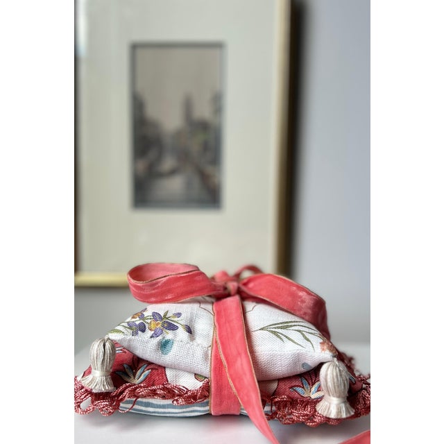 Sanderson, Nina Campbell, Brunschwig & Fils, Samuel & Sons Lavender-Filled Decorative Pillows - Collection of 2 (1 Large, 1 Small) For Sale - Image 12 of 12