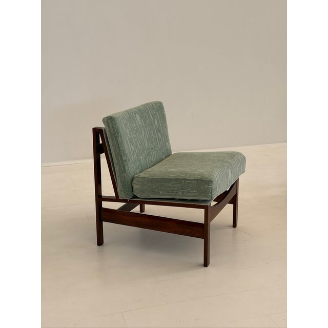 Brutalist Chairs with Wooden Frame and Fabric Padding, 1970s, Set of 2 For Sale - Image 4 of 8