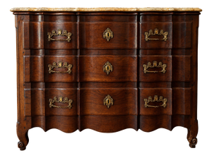 Louis XV Bordeaux-Style Mahogany Commode with Marble Top
