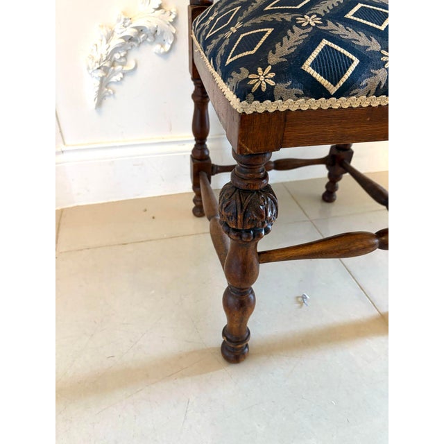 Victorian Carved Oak Side or Hall Chairs, 1860s, Set of 2 For Sale - Image 15 of 17