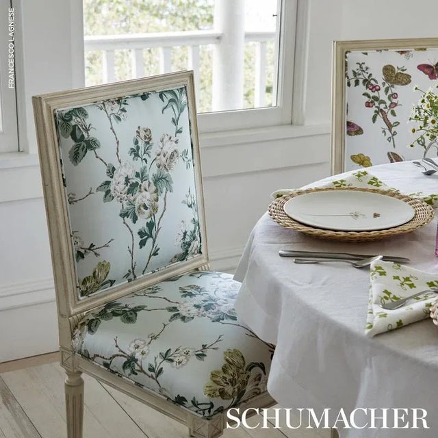 Contemporary Sample- Schumacher X Veere Grenney Betty Chintz Fabric in Celadon For Sale - Image 3 of 3