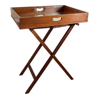 Marked Butler Tray on Stand in Mahogany -- 19th Century For Sale