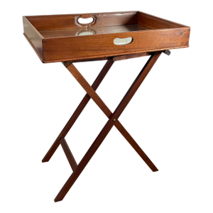 Marked Butler Tray on Stand in Mahogany -- 19th Century