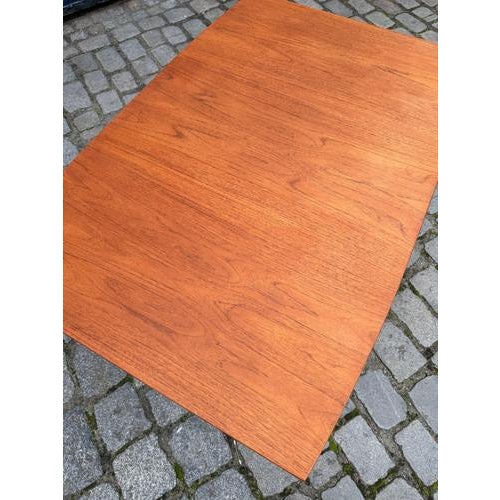 Extendable Teak Dining Table with Oak Legs For Sale - Image 10 of 11