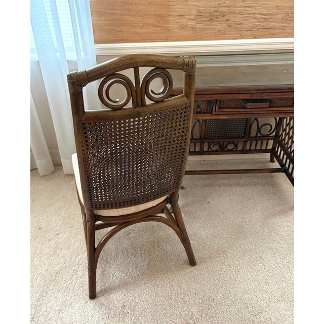 Brown Lewittes Furniture 1970s Rattan Desk W/ Chair For Sale - Image 8 of 12