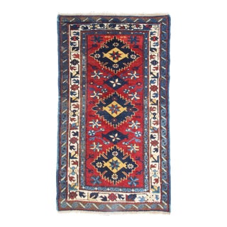 Antique Caucasian Tri̇bal Handmade Zehur Floor Rug -3' 7'' X 2' For Sale