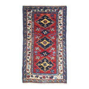 Antique Caucasian Tri̇bal Handmade Zehur Floor Rug -3' 7'' X 2'