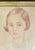 A charming, antique portrait drawing. Features a portrait of a young girl with a short pageboy haircut and a...